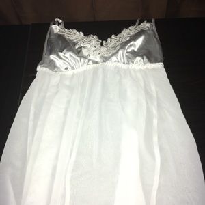 White silk lingerie cami top